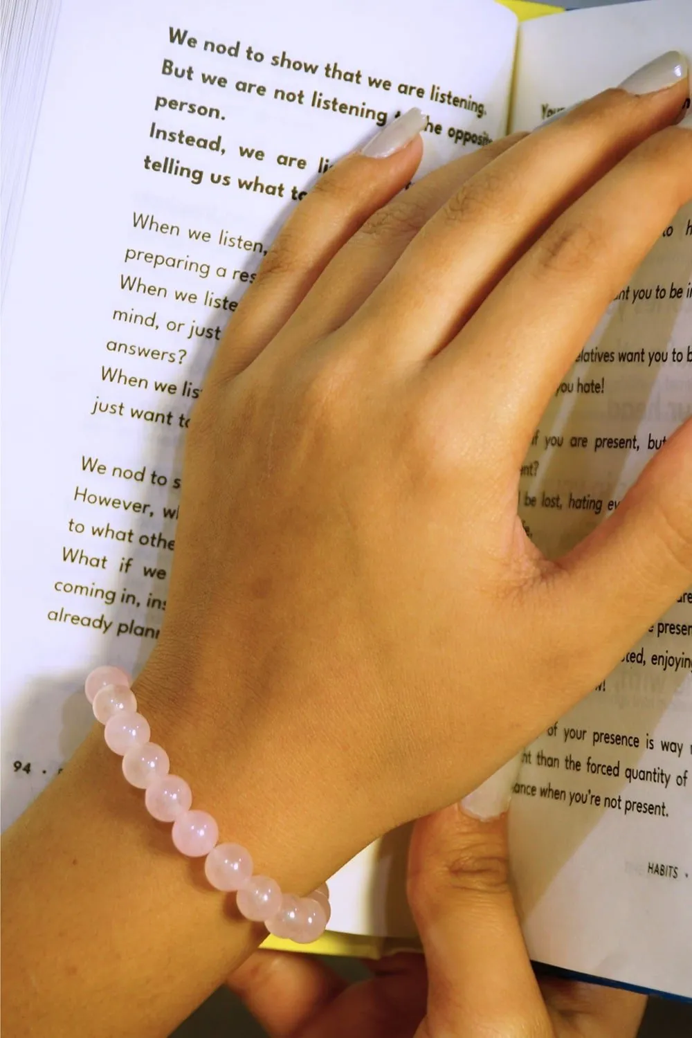 Rose Quartz Natural Gemstone Pink Bracelet | Stretchable