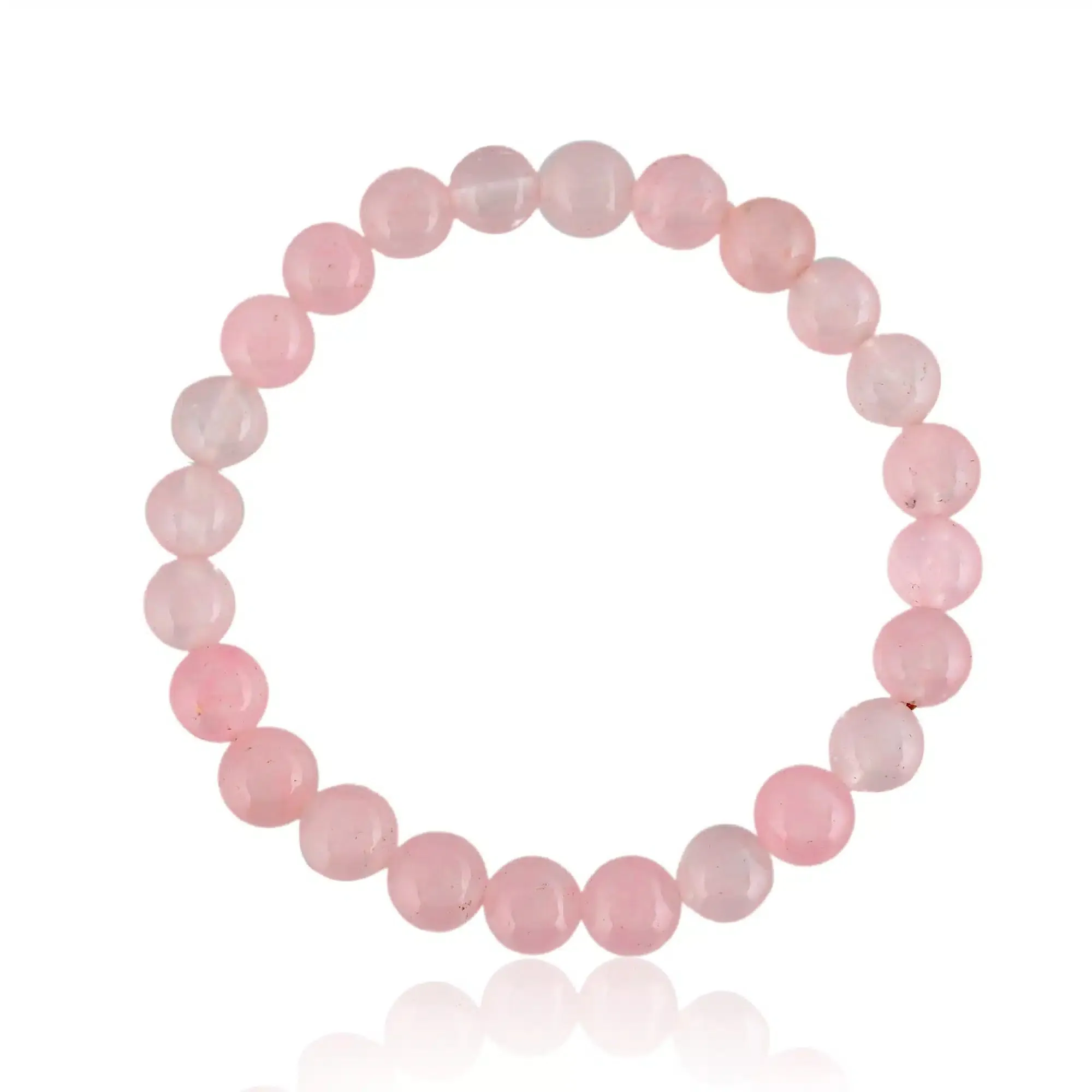 Rose Quartz Natural Gemstone Pink Bracelet | Stretchable