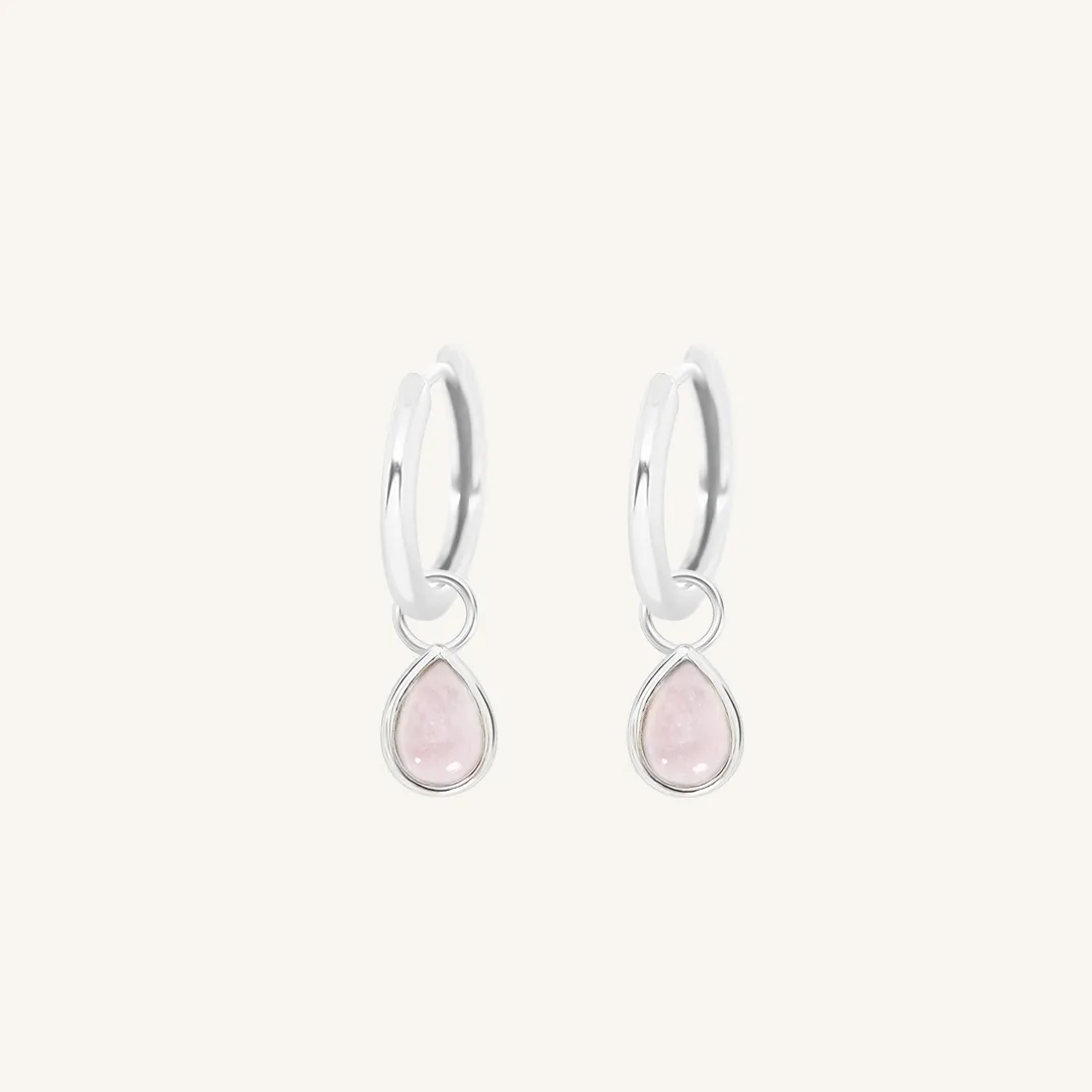 Rose Quartz Trove Charm Hoops