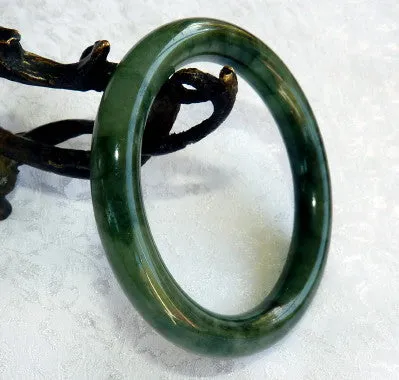 Sale-"Powerful Woman" Old Mine Vintage Burmese Jadeite Bangle Bracelet 56 mm (BB2973-1)