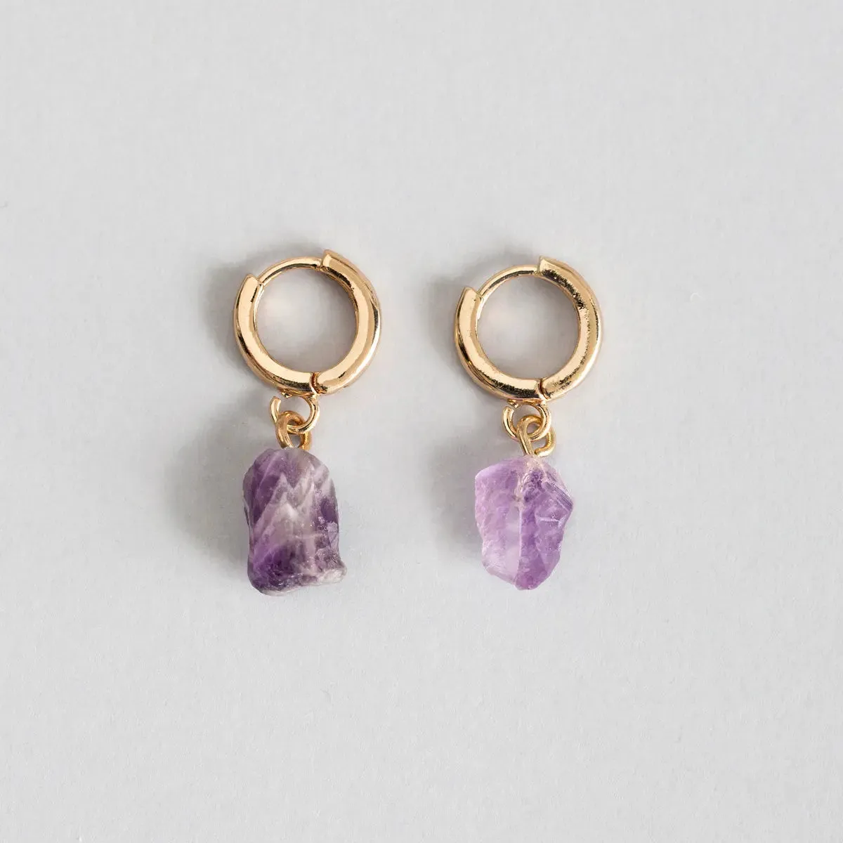 Semi-Precious Stone Hoop Earring