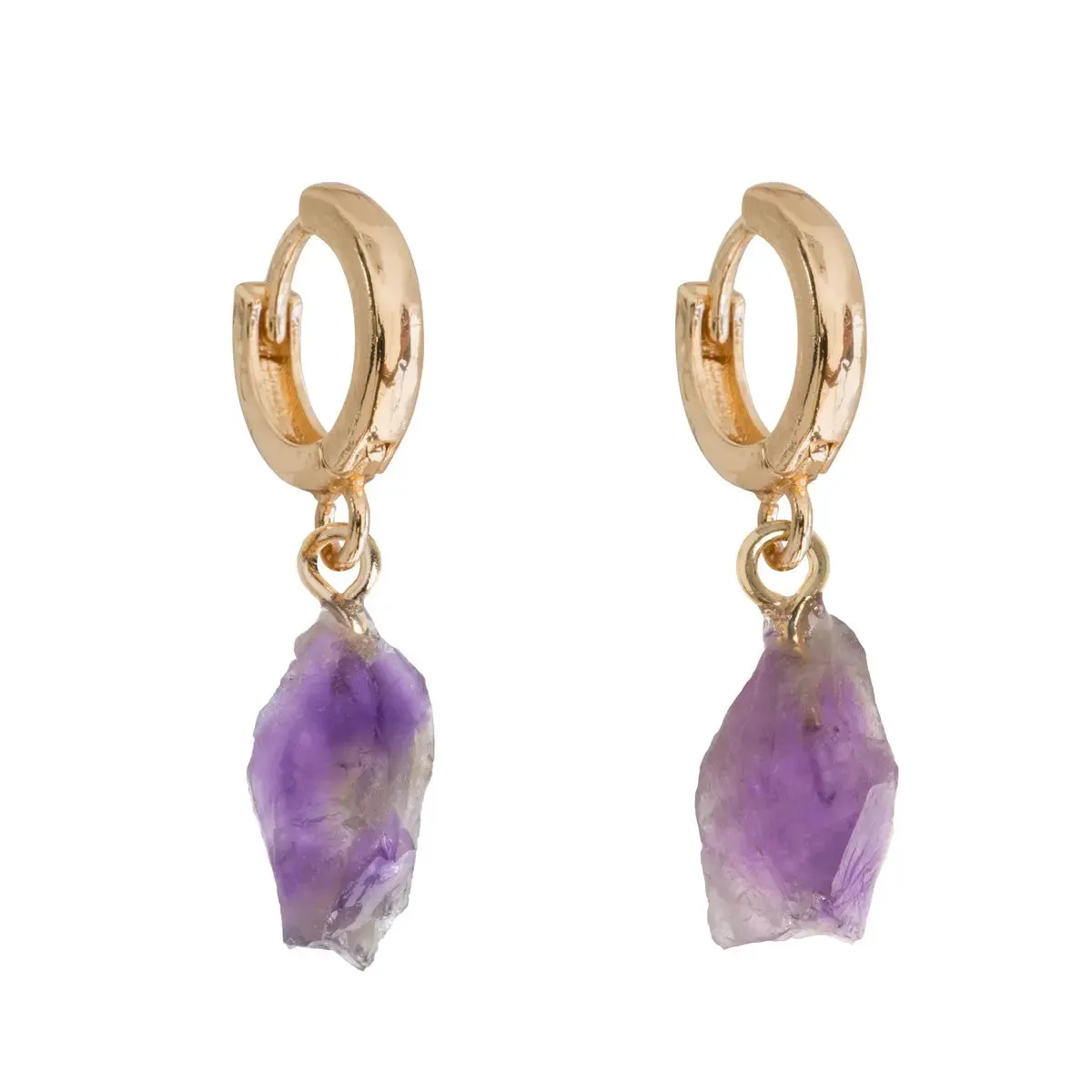 Semi-Precious Stone Hoop Earring