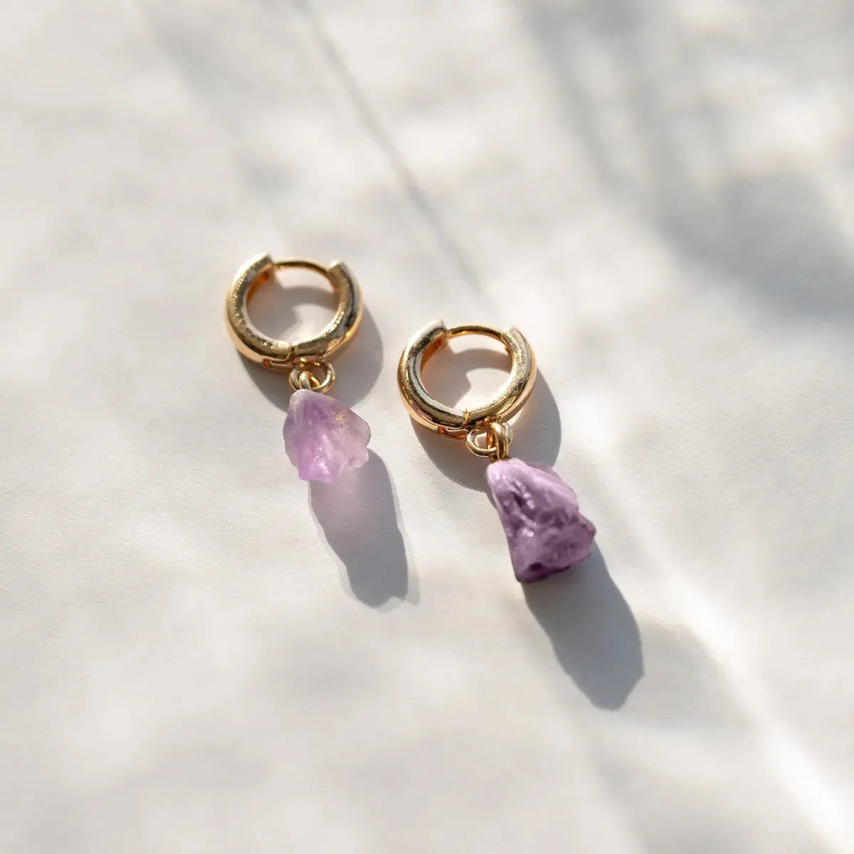 Semi-Precious Stone Hoop Earring