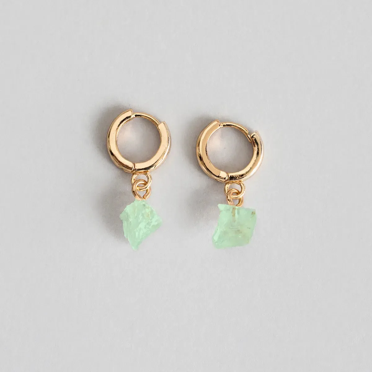 Semi-Precious Stone Hoop Earring