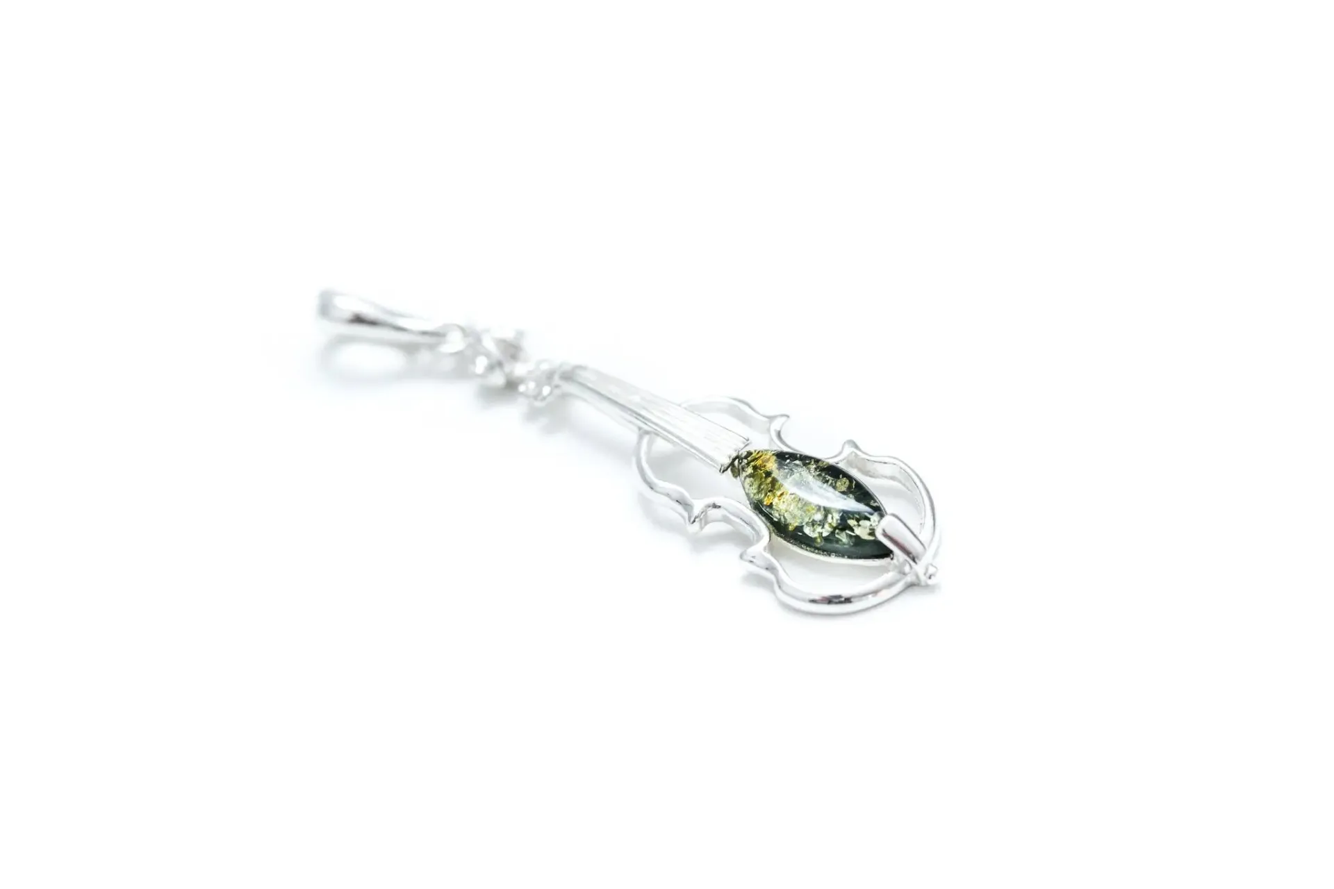 Shop the Exquisite Green Amber Violin Pendant | Ideal Gift for Music Lovers & Violinists