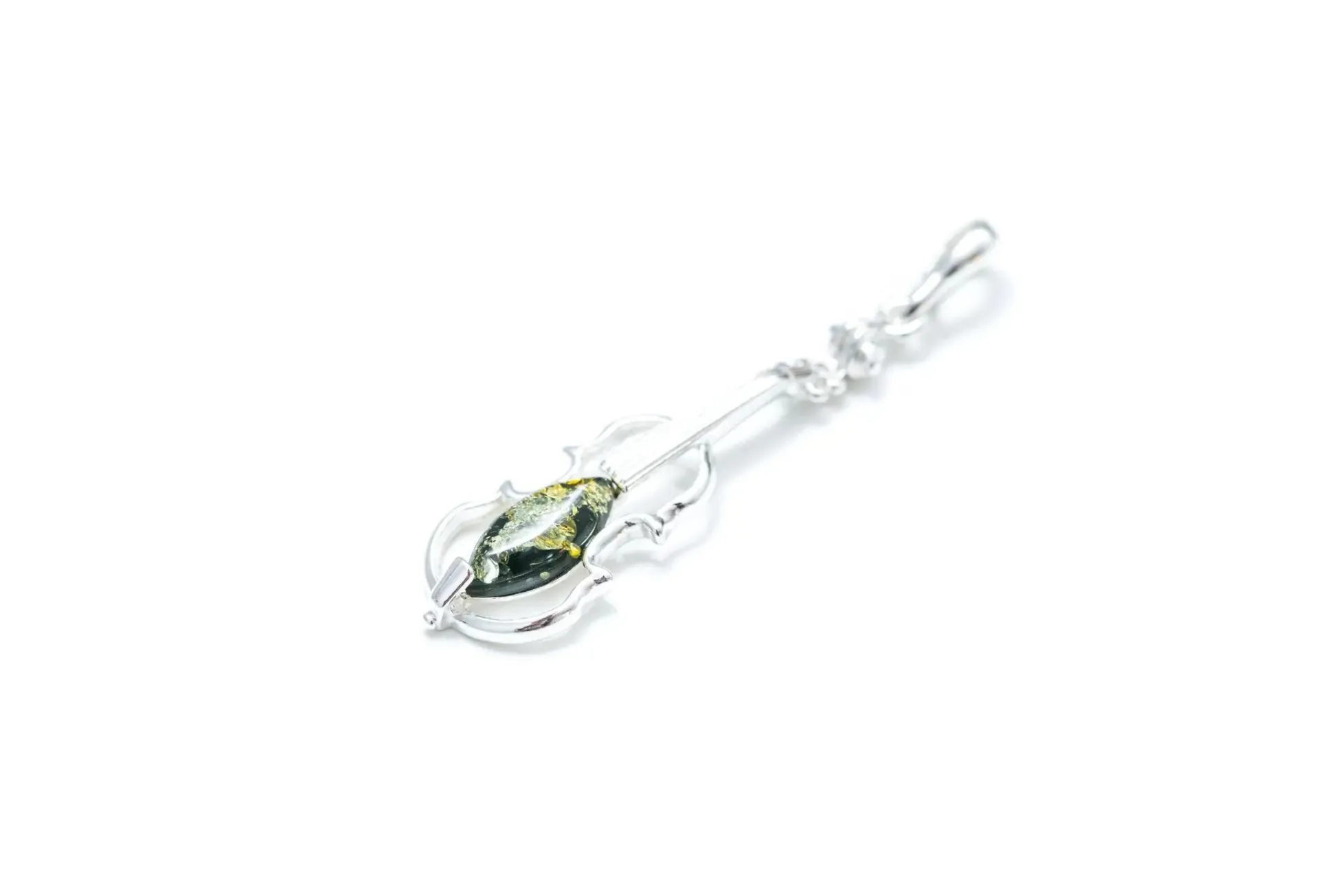 Shop the Exquisite Green Amber Violin Pendant | Ideal Gift for Music Lovers & Violinists