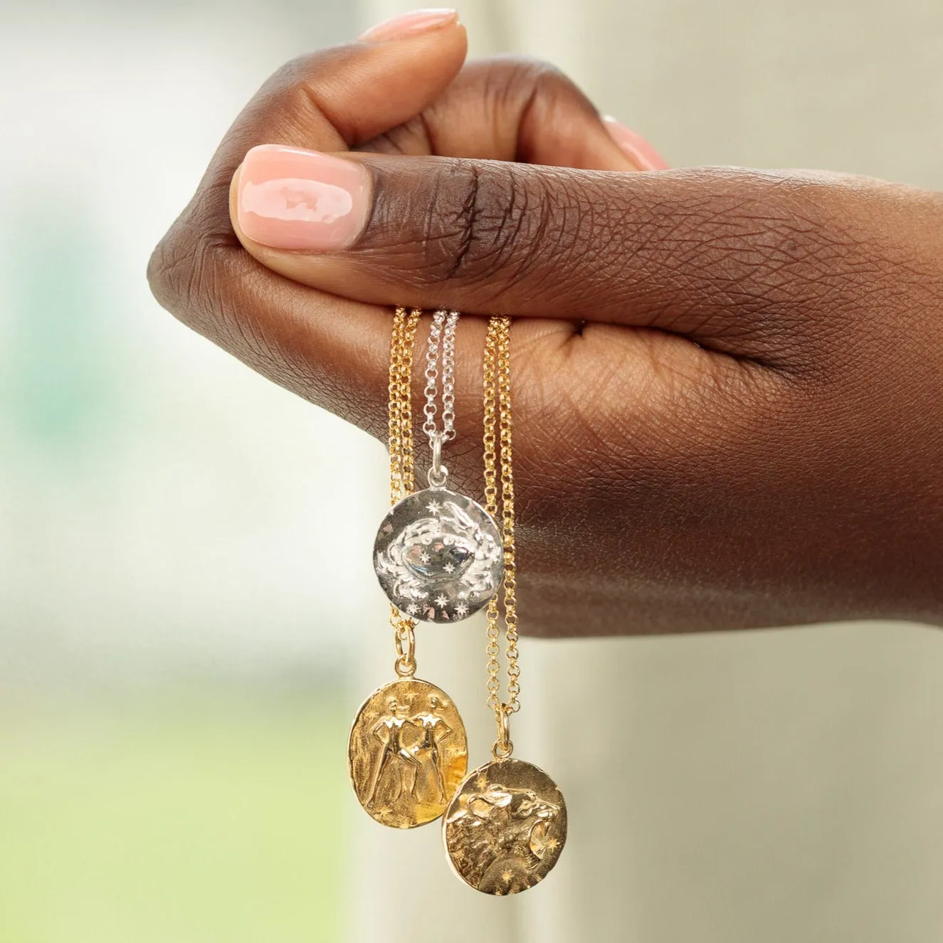 Silver Cancer Zodiac Necklace