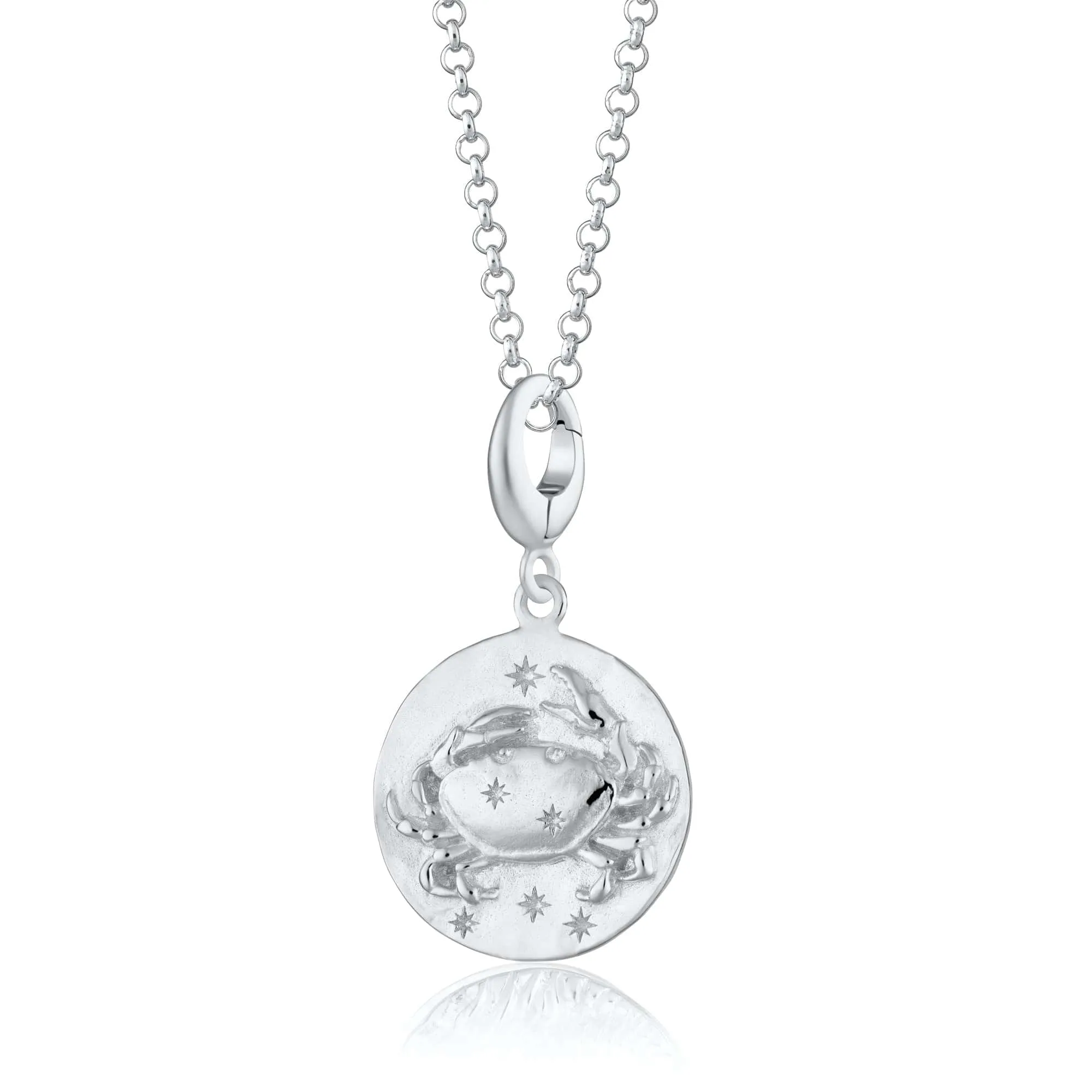 Silver Cancer Zodiac Necklace