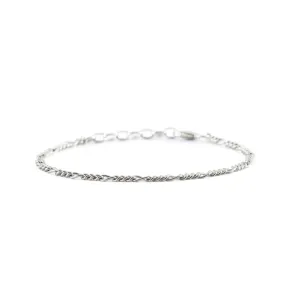 Silver Figaro Bracelet