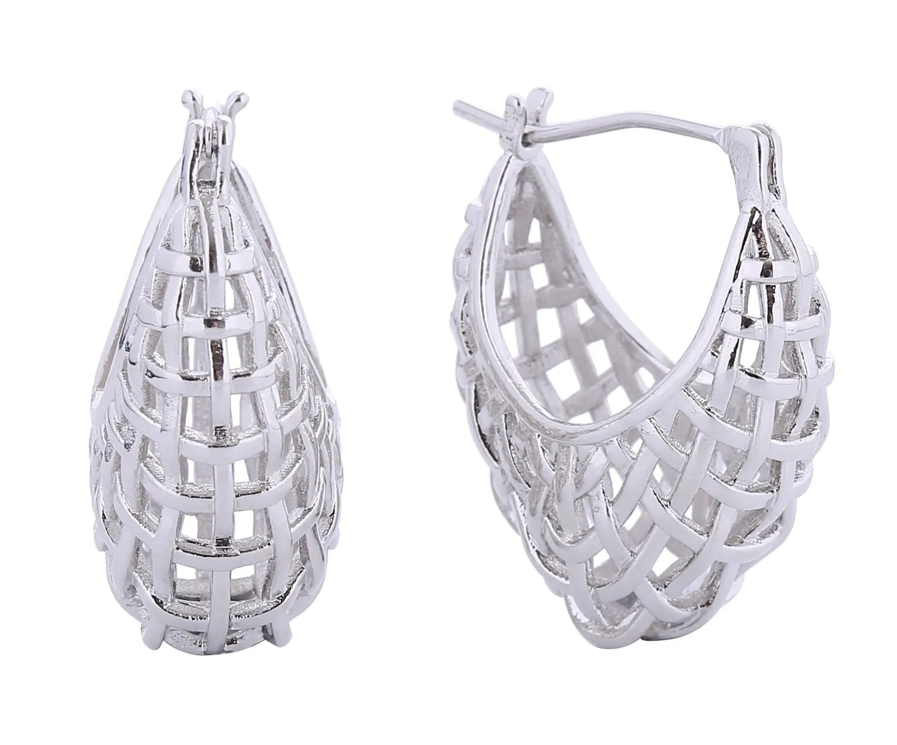 SJE310668 14K Basketweave Pincatch Earrings