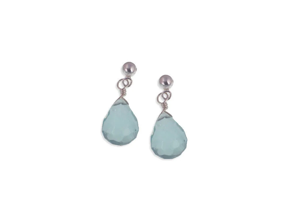 Small Faceted Teardrop Stone Earrings