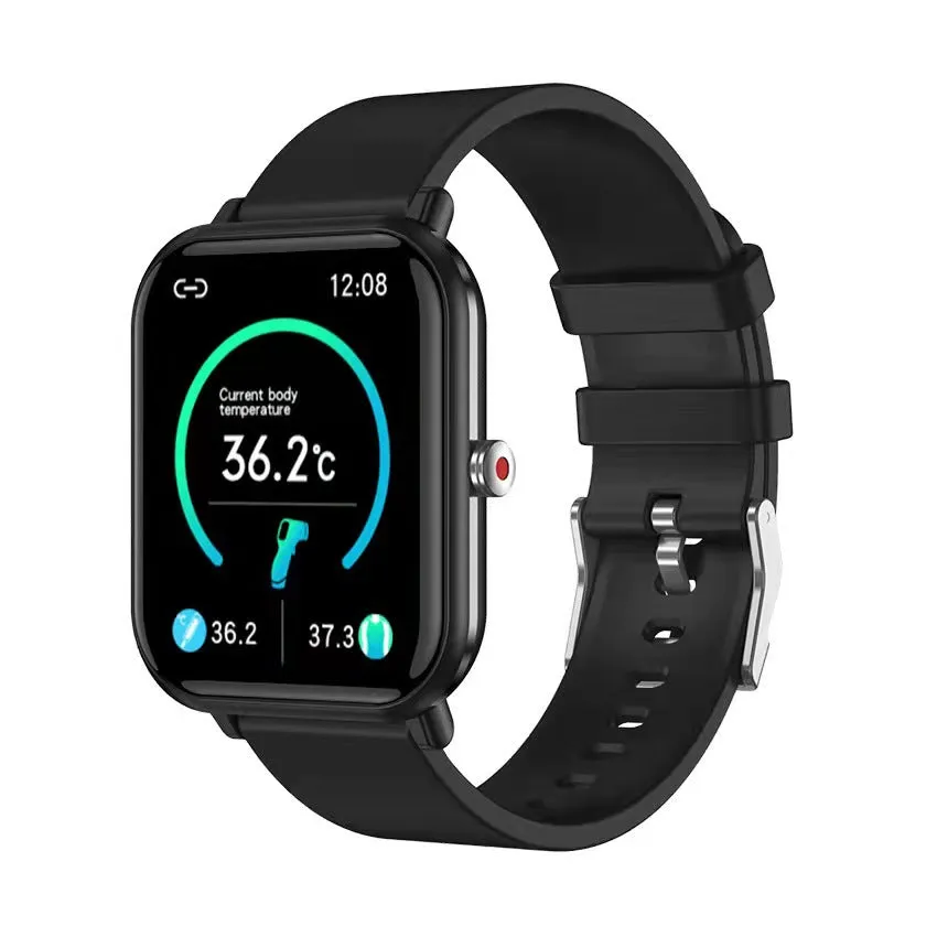 Smart Watch Body Temperature Heart Rate Blood Pressure Blood Oxygen Full Touch Weather Forecast Controlled by Music