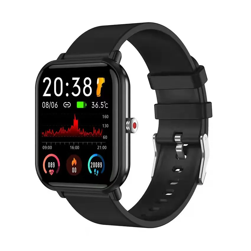 Smart Watch Body Temperature Heart Rate Blood Pressure Blood Oxygen Full Touch Weather Forecast Controlled by Music