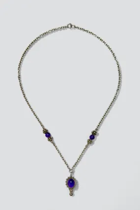 Sterling Silver Amethyst Bead Pendant Necklace