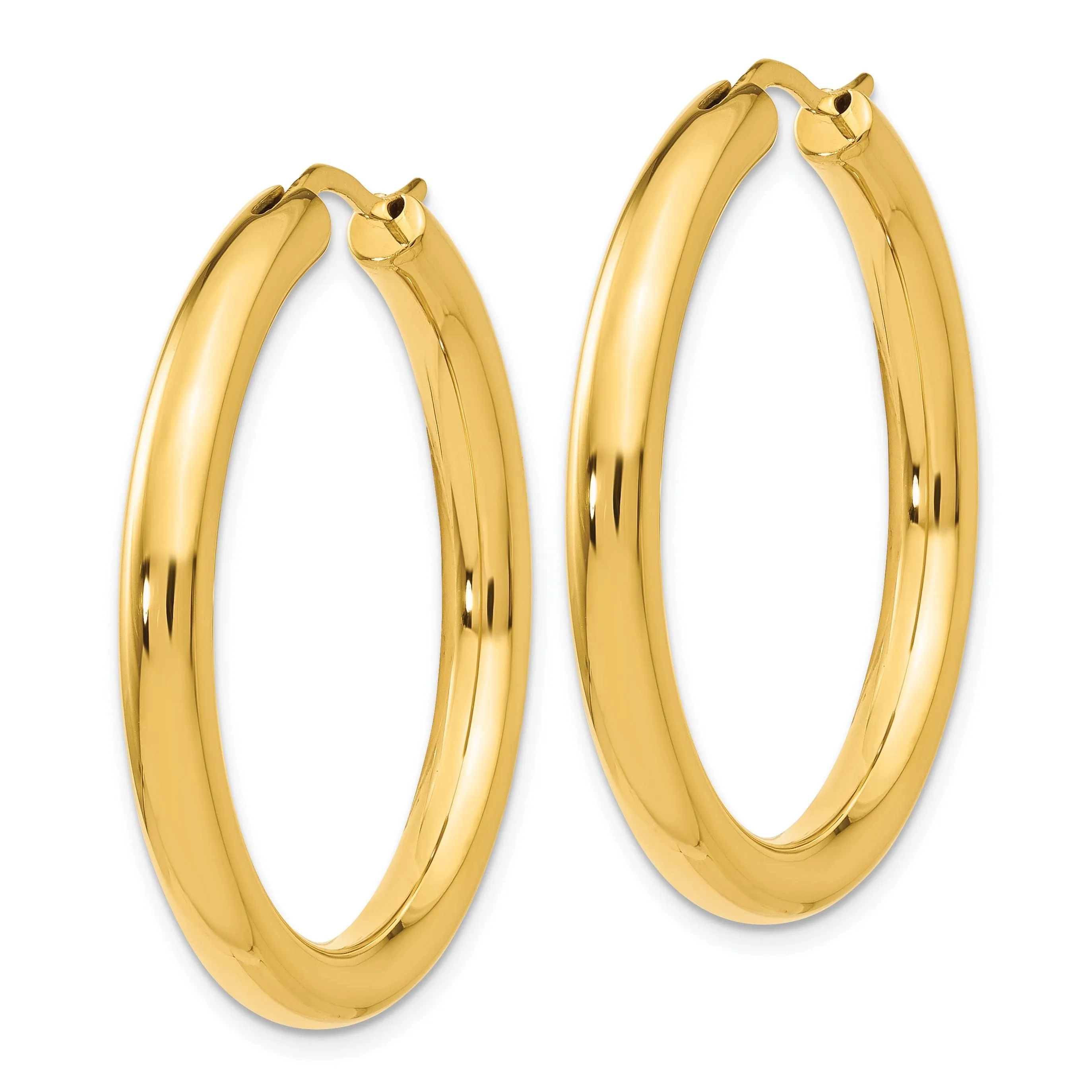 Sterling Silver Gold-plated 3.5MM Tube Hoop Earrings