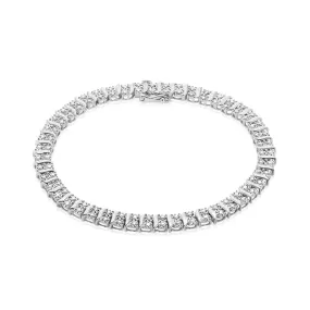 Sterling Silver Round Brilliant Cut 1 Carat tw of Diamonds Tennis Bracelet