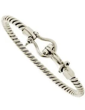 Sterling Silver Twisted Rope Bangle Bracelet w/ Pelican Clasp