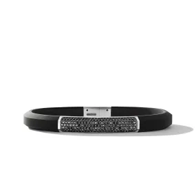 Streamline ID Black Rubber Bracelet with Pave Black Diamonds