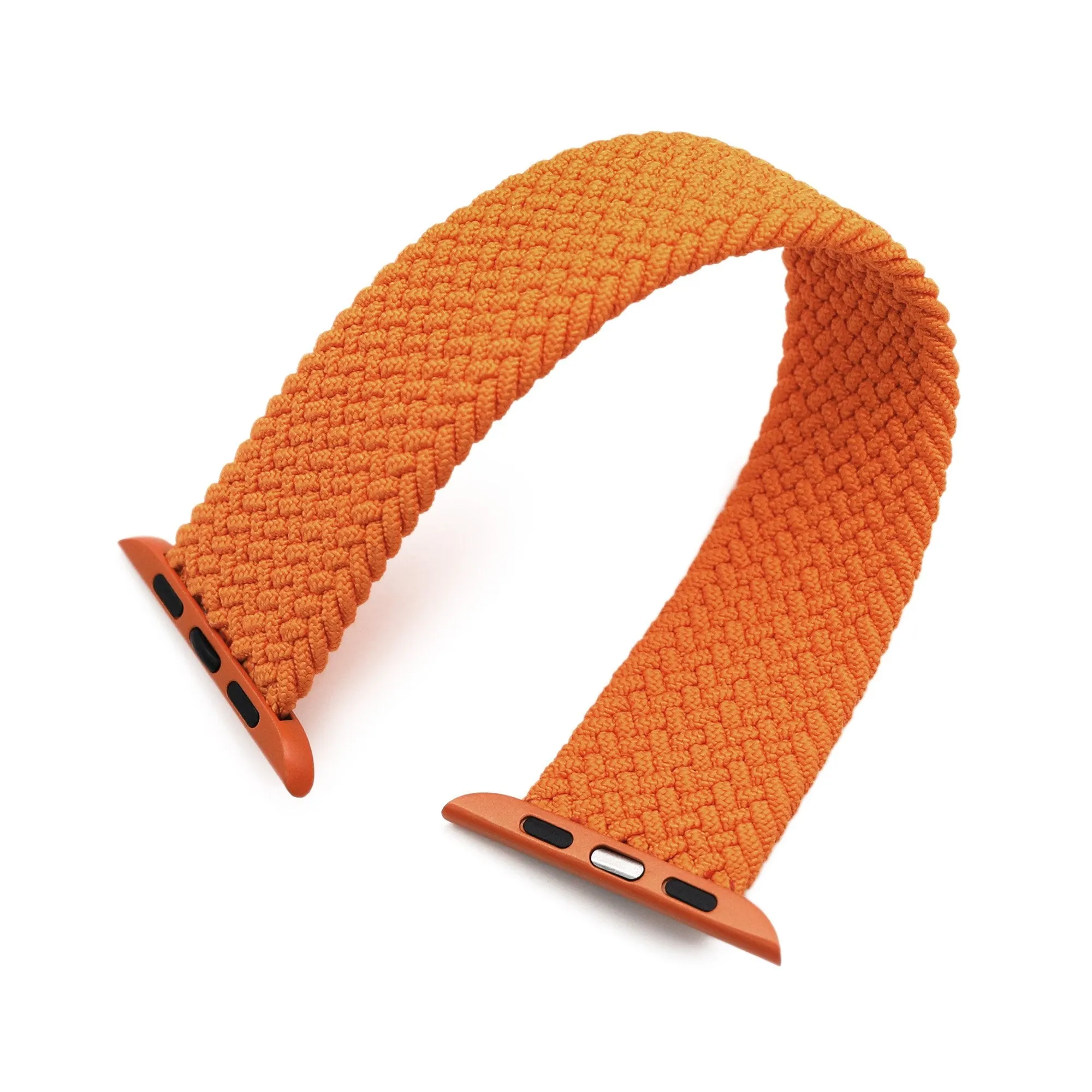 Stretchable Orange Solo Loop Braided compatible with Apple Watch 44mm / 42mm models