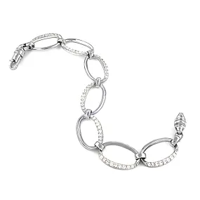 Stunning Cubic Zirconia Silver Bracelet - Fashionable CZ Gemstone Jewelry