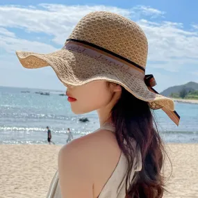 Summer Hats For Women Fashion Bow Design Straw Hat  Sun Hat Travel Beach Hat