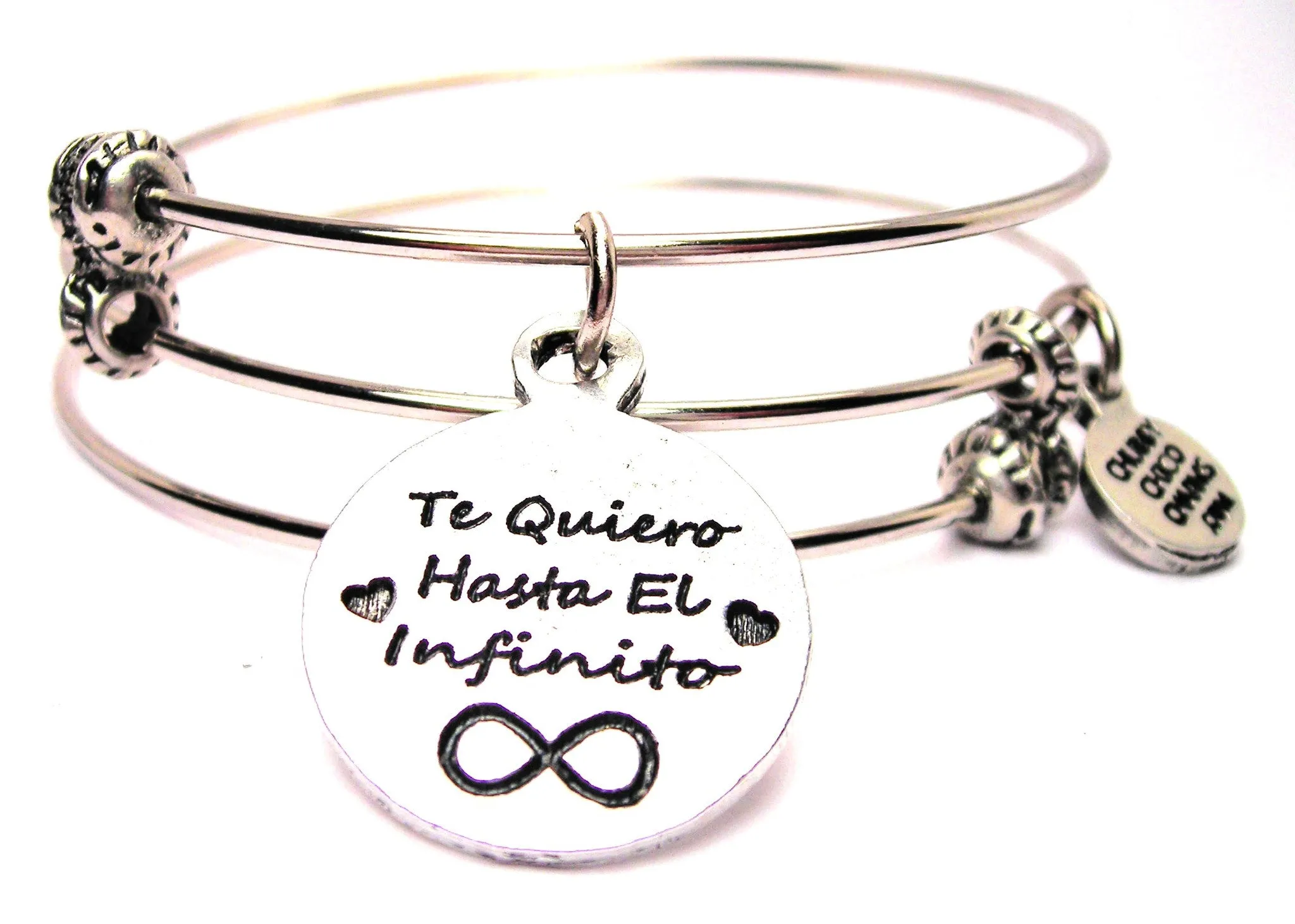 Te Quiero Hasta El Infinito Triple Style Expandable Bangle Bracelet