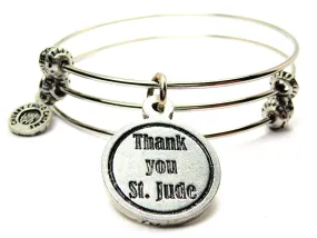 Thank You St Jude Circle Triple Style Expandable Bangle Bracelet