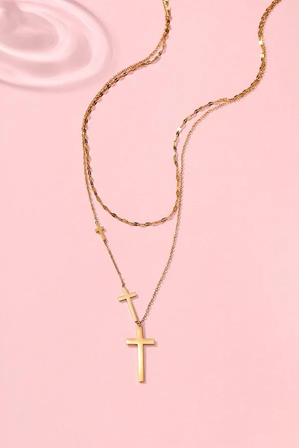 The Adah 18K Gold Plated Dainty Cross Necklace