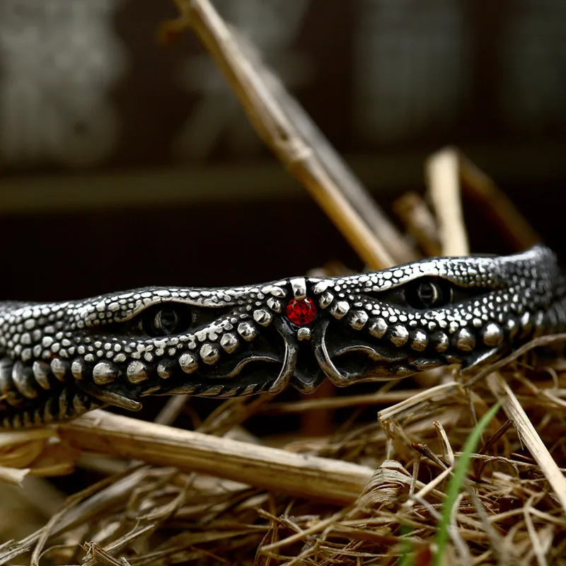 Titanium Steel Men's Open Bracelet with Unique Animal Design - Bold Cross-Border Fashion Accessory