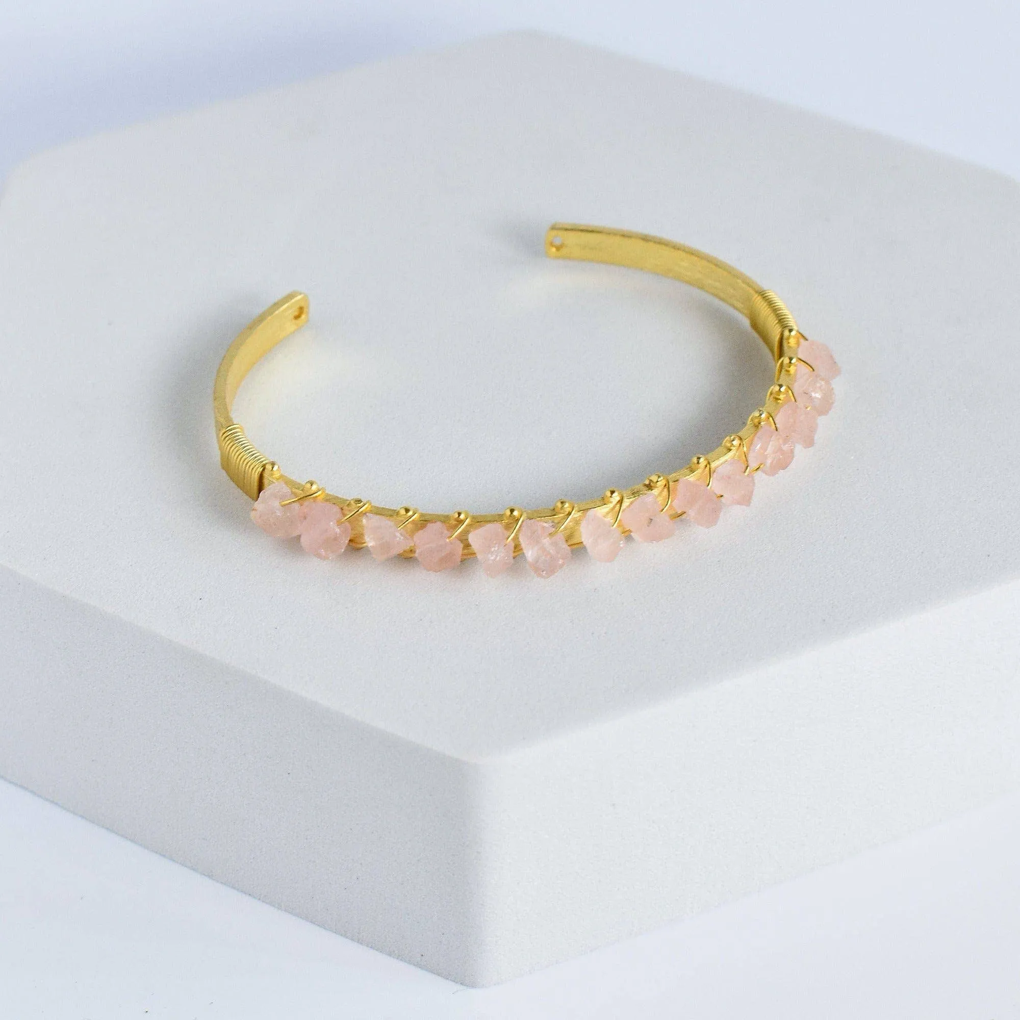 Trillion Cut Gemstone Bangle - VBR0007 Rose