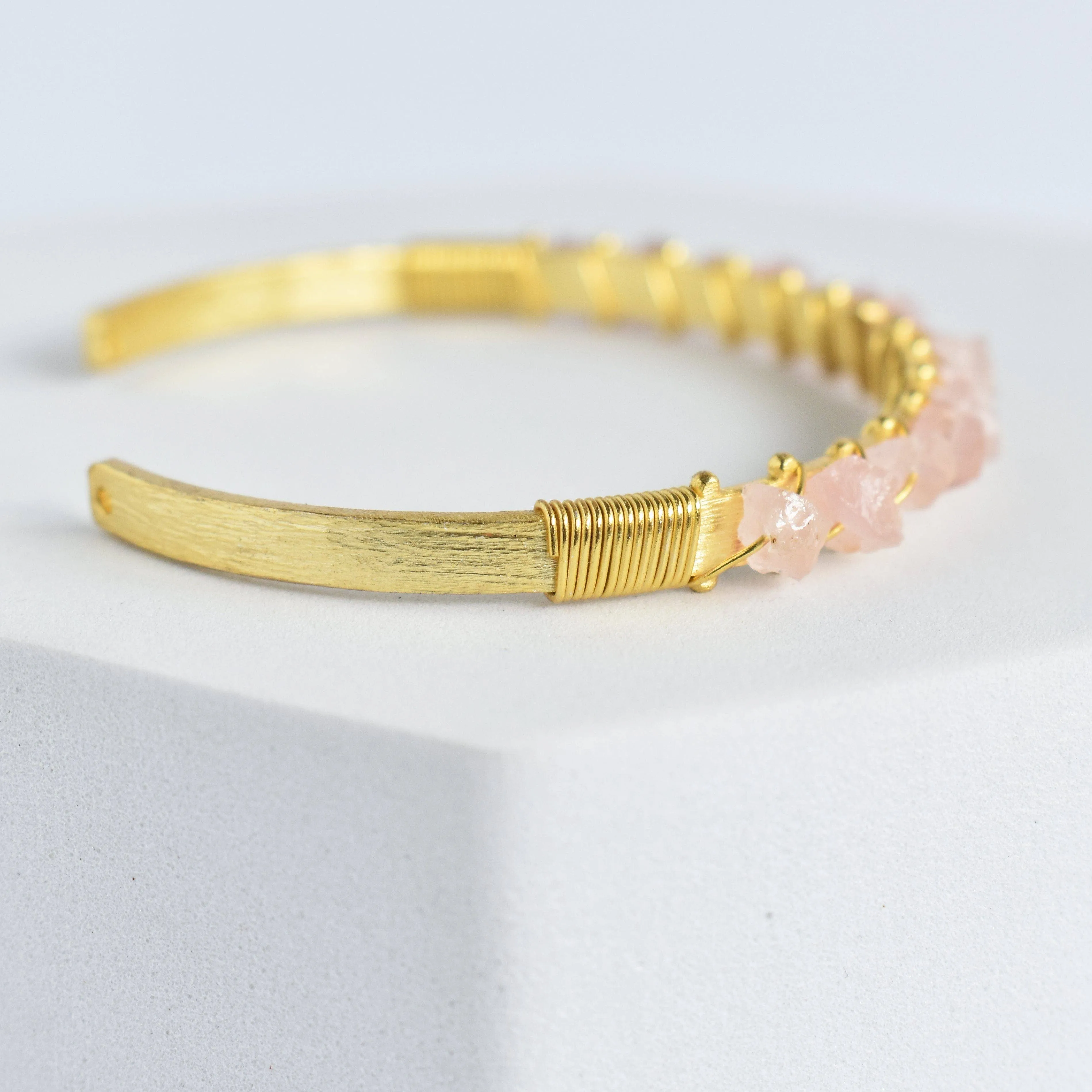 Trillion Cut Gemstone Bangle - VBR0007 Rose