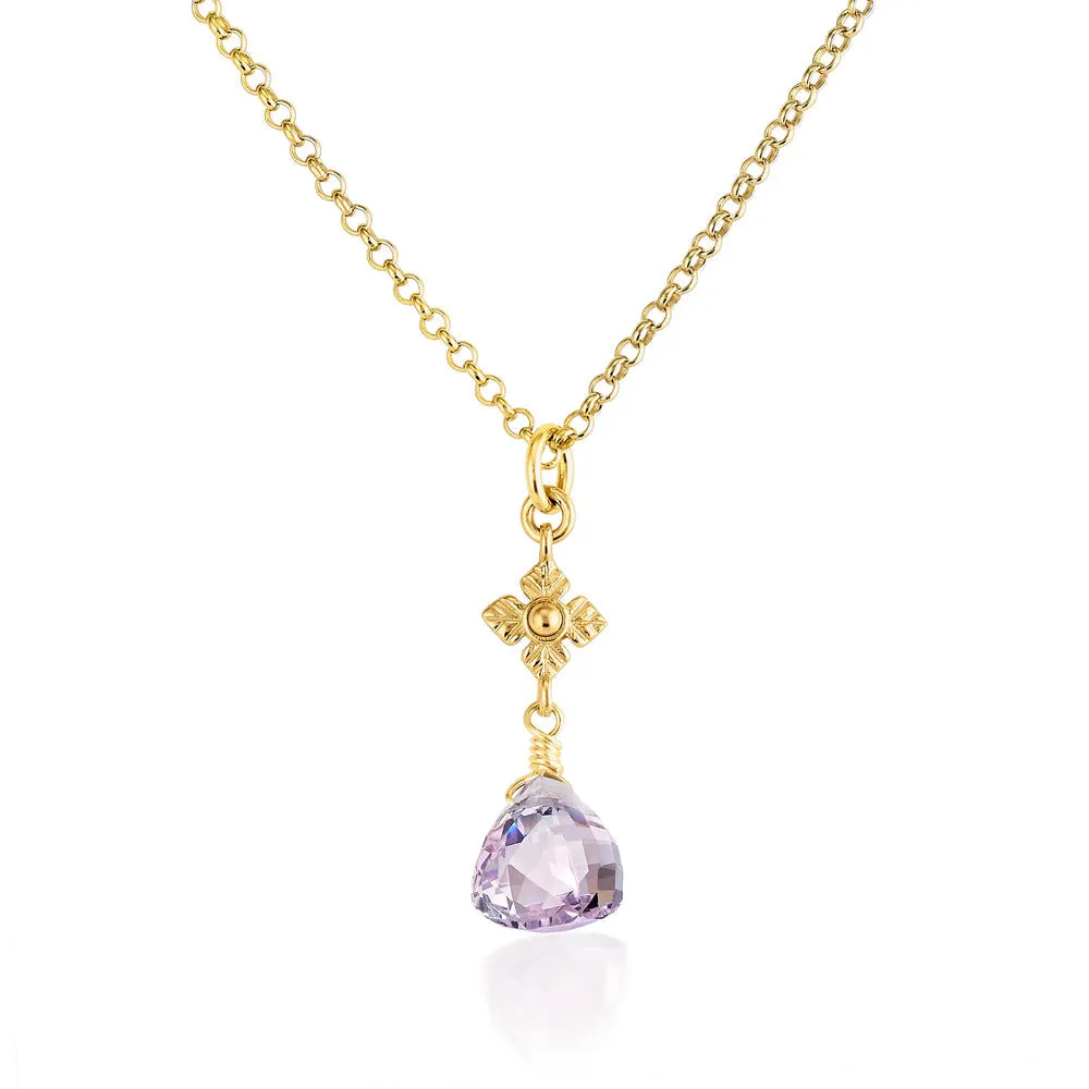 Trillium Cut Lavender Amethyst Necklace