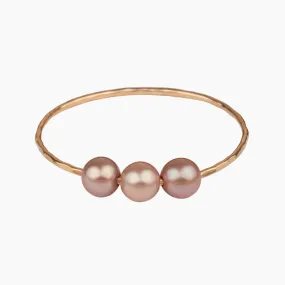 Triple Pink Pearl Bangle