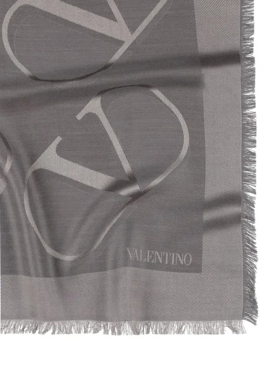 Valentino Garavani   V Logo silk &amp; wool scarf 