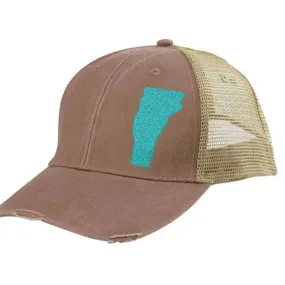 Vermont Hat | Distressed Snapback Trucker | state cap | many color choices