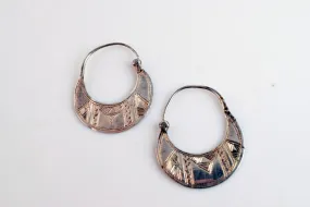 Vintage Small Tuareg Silver Hoop Earrings