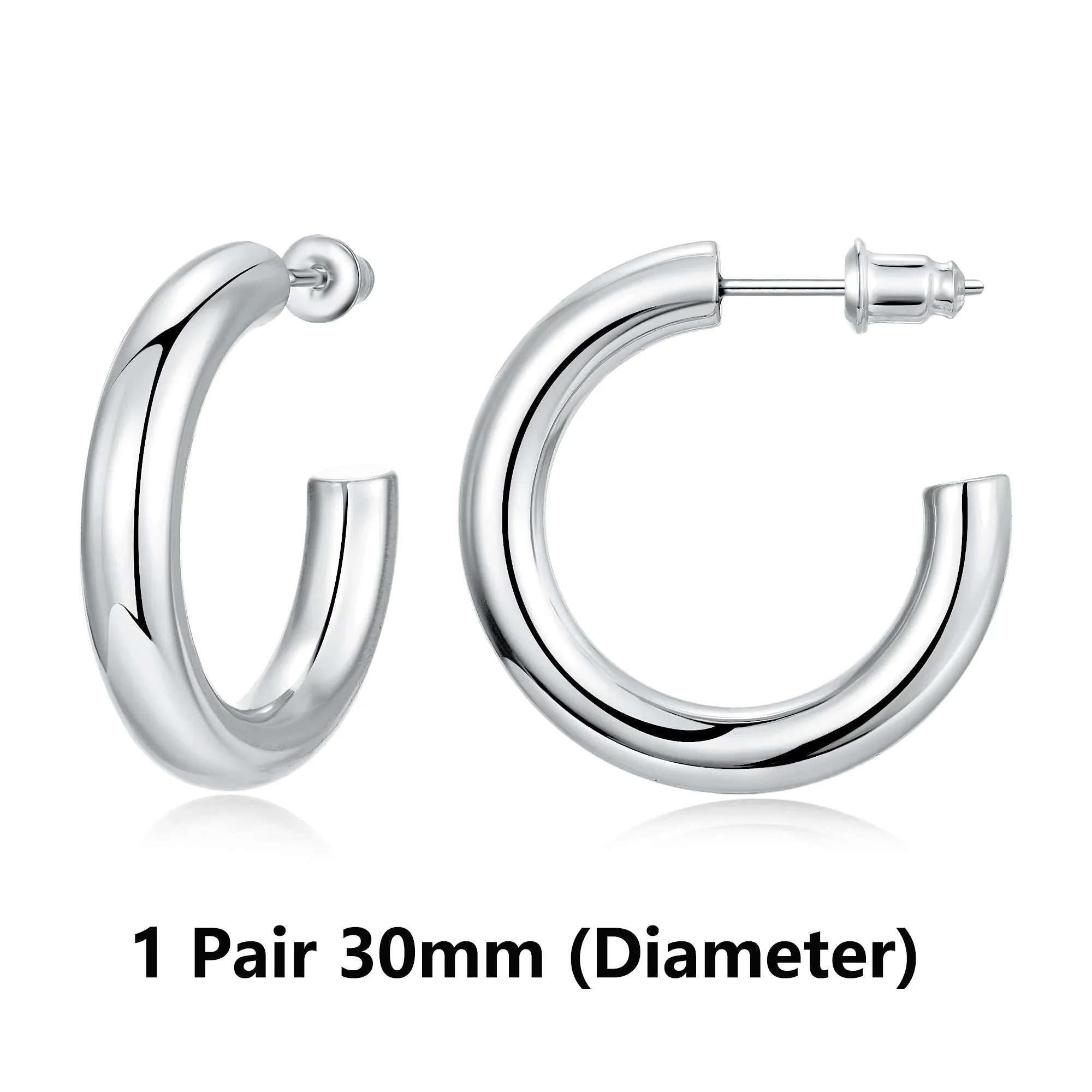 Vonmoos Hoop Earrings for Women Cute 14K Real Gold Plated Copper Hoop With 925 Sterling Silver Post New Modern Jewelry For Women