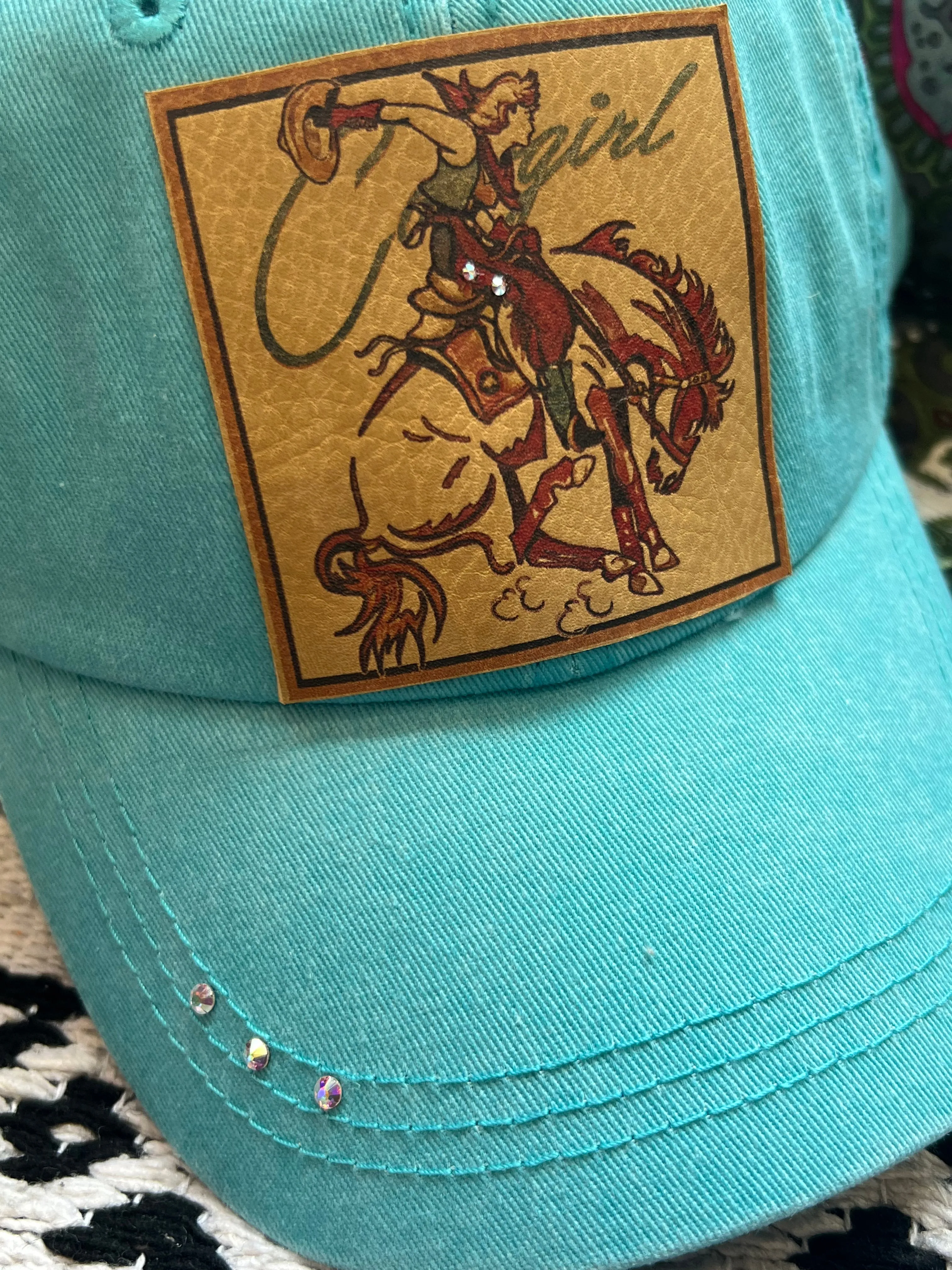 XOXO Women's Cowgirl Turquoise Adjustable Ball Cap