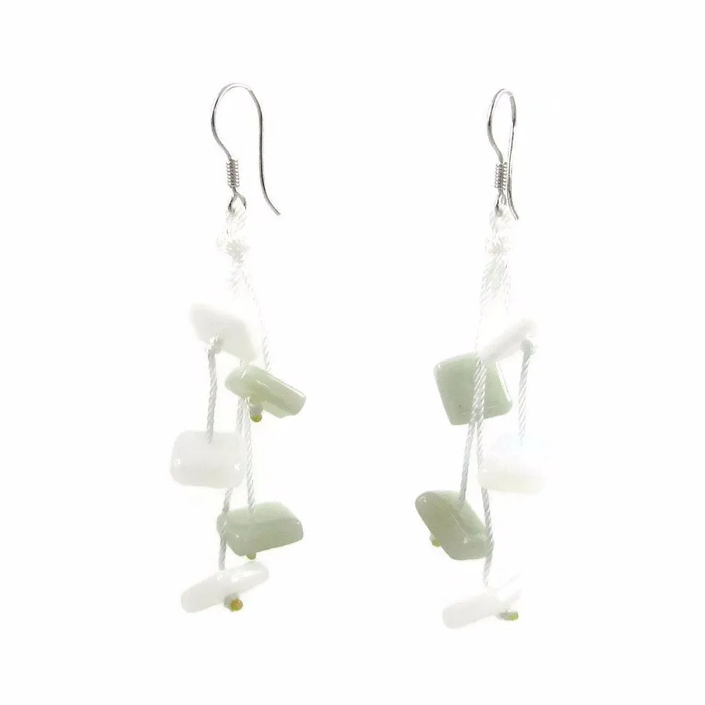 Zen Glass Earrings - White